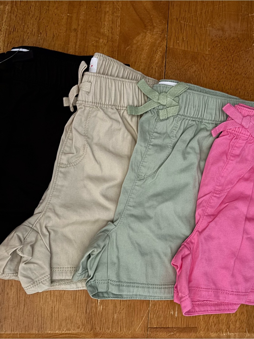 The Children's Place Girls Elastic Waist Shorts - Black, Cream, Sage, Pink
